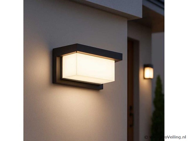 4 x led wandlamp – 12w – 3500k neutraal wit – ip54 – zwart – saw-02 - afbeelding 1 van  4