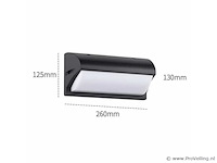 4 x led wandlamp – 12w – 3500k neutraal wit – ip54 – zwart – saw-05 - afbeelding 3 van  4