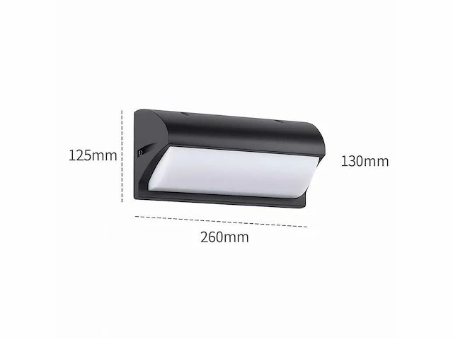 4 x led wandlamp – 12w – 3500k neutraal wit – ip54 – zwart – saw-05 - afbeelding 6 van  12