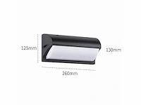4 x led wandlamp – 12w – 3500k neutraal wit – ip54 – zwart – saw-05 - afbeelding 6 van  12