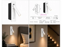 4 x led wandlamp 3w – 4200k neutraal wit - wit – ip20 – belek - afbeelding 8 van  17