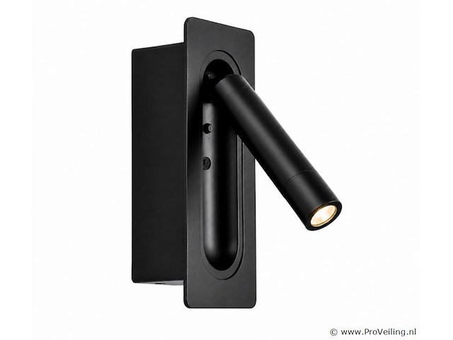 4 x led wandlamp 3w – 4200k neutraal wit - zwart – ip20 – belek - afbeelding 2 van  5