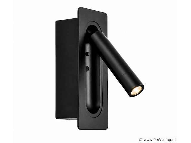4 x led wandlamp 3w – 4200k neutraal wit - zwart – ip20 – belek - afbeelding 2 van  5