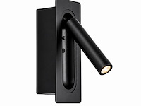 4 x led wandlamp 3w – 4200k neutraal wit - zwart – ip20 – belek - afbeelding 2 van  5