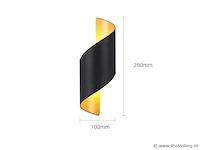 4 x led wandlamp – 6w – 3500k neutraal wit – ip54 – zwart/goud – sw-34 - afbeelding 5 van  5