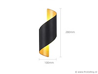 4 x led wandlamp – 6w – 3500k neutraal wit – ip54 – zwart/goud – sw-34 - afbeelding 5 van  5