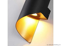 4 x led wandlamp – 6w – 3500k neutraal wit – ip54 – zwart/goud – sw-34 - afbeelding 3 van  5