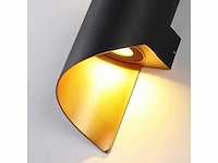4 x led wandlamp – 6w – 3500k neutraal wit – ip54 – zwart/goud – sw-34 - afbeelding 5 van  15