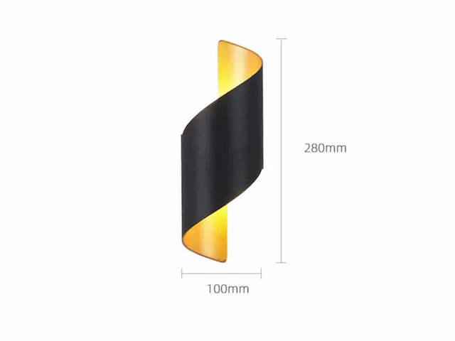4 x led wandlamp – 6w – 3500k neutraal wit – ip54 – zwart/goud – sw-34 - afbeelding 11 van  15