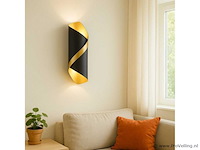 4 x led wandlamp – 6w – 3500k neutraal wit – ip54 – zwart/goud – sw-35 - afbeelding 1 van  4