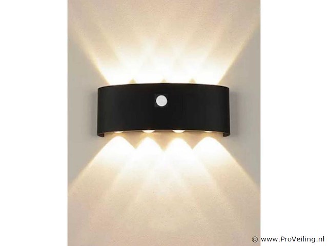 4 x led wandlamp met sensor – 8w – 3500k warm wit – ip54 – sw-2310-4 - afbeelding 2 van  3
