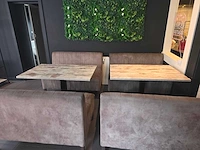 4 x restaurant bank met 3 tafels