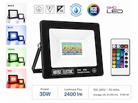 4 x rgb led floodlight 30w - zwart – ip65 – remix-30