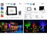 4 x rgb led floodlight 30w - zwart – ip65 – remix-30 - afbeelding 5 van  5