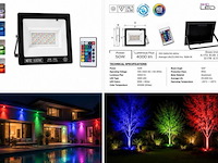 4 x rgb led floodlight 50w - zwart – ip65 – remix-50 - afbeelding 5 van  5