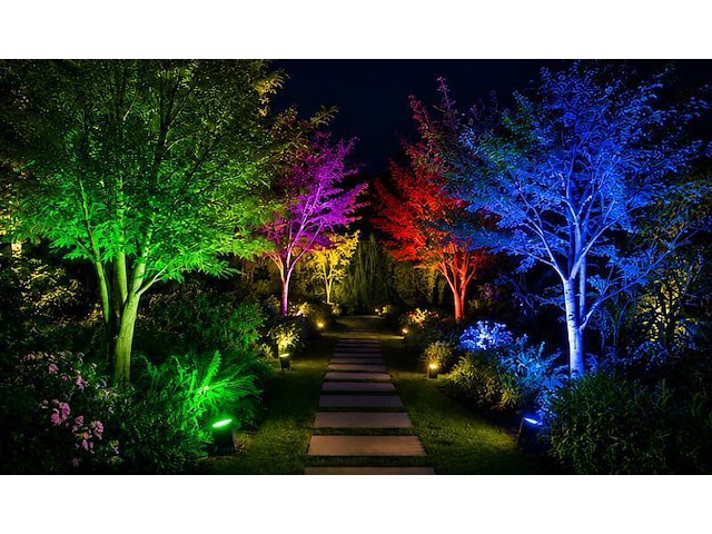 4 x rgb led floodlight 50w - zwart – ip65 – remix-50 - afbeelding 3 van  5