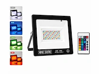 4 x rgb led floodlight 50w - zwart – ip65 – remix-50