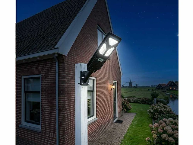 4 x solar xps straat lantaarn, zwart, ip65 + pir + afstandsbediening - afbeelding 6 van  8