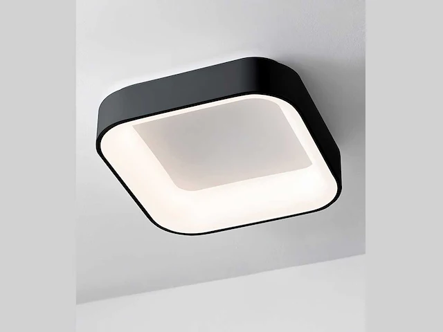 4 x solo squared led plafond lamp zwart - afbeelding 1 van  6