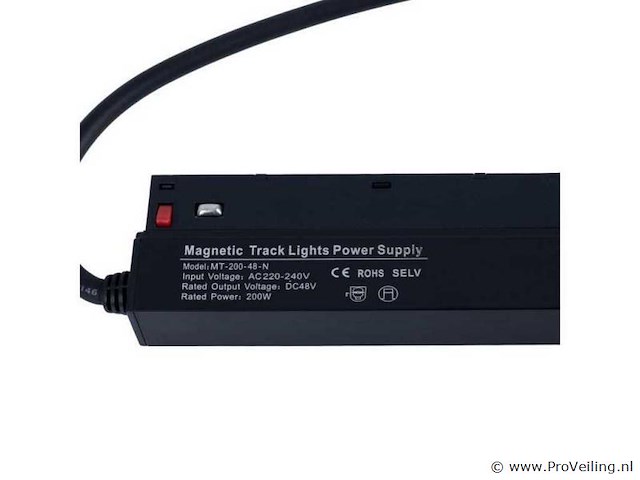 4 x transformator voor magnetische rail – 48v – 200w – zwart - afbeelding 1 van  5