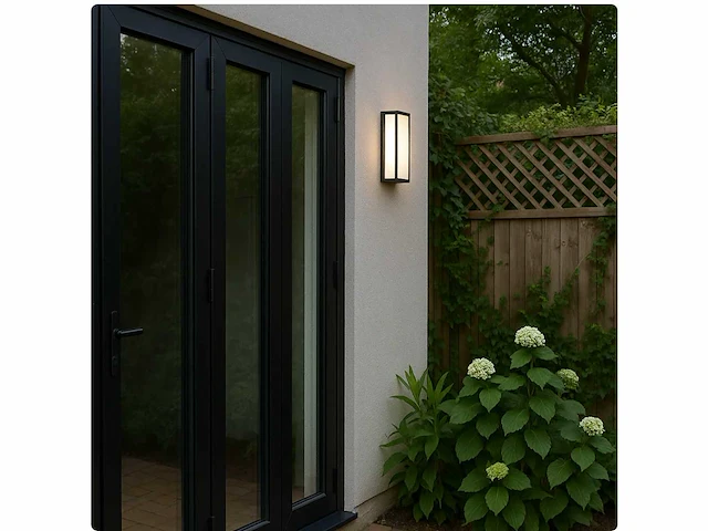 4 x vast opaal buiten wandlamp zwart - afbeelding 2 van  8