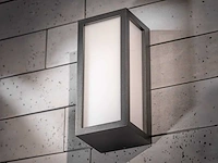 4 x vast opaal buiten wandlamp zwart - afbeelding 6 van  8