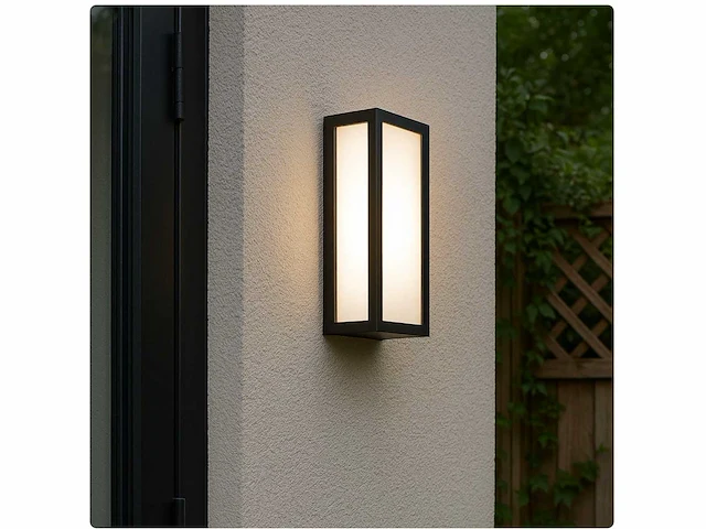 4 x vast opaal buiten wandlamp zwart - afbeelding 6 van  8