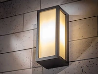 4 x vast opaal buiten wandlamp zwart - afbeelding 3 van  8