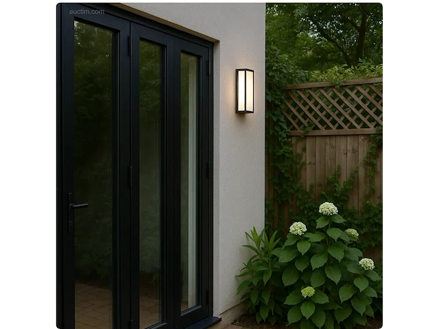 4 x vast opaal buiten wandlamp zwart - afbeelding 2 van  7