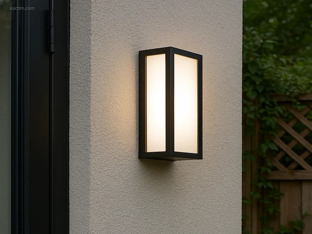 4 x vast opaal buiten wandlamp zwart - afbeelding 1 van  8