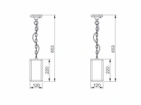 4 x venezia buiten hanglamp zwart - afbeelding 8 van  9