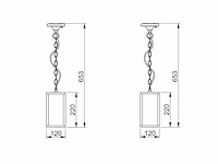 4 x venezia buiten hanglamp zwart - afbeelding 3 van  8