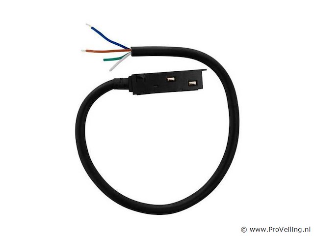 4 x voedingsconnector met kabel voor magnetische rail – 48v – zwart - afbeelding 1 van  3