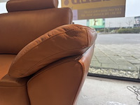 4-zits bank, cognac leder, elektrisch verstelbare relaxfunctie, zwarte poten - afbeelding 4 van  4