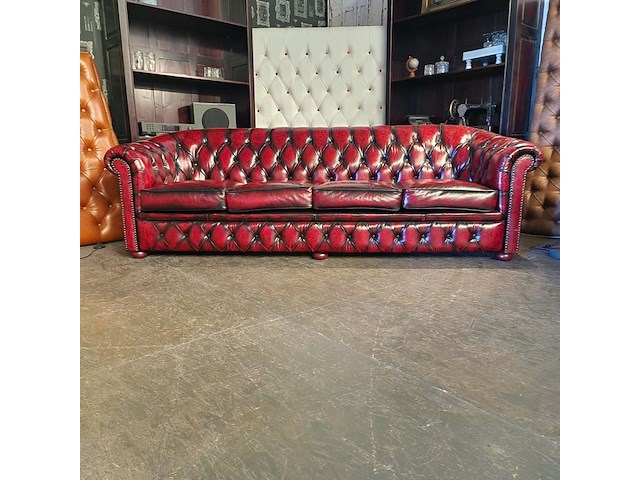 4-zits chesterfield, hampton, rood - afbeelding 1 van  3