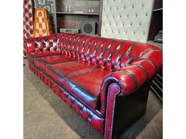 4-zits chesterfield, hampton, rood - afbeelding 2 van  3