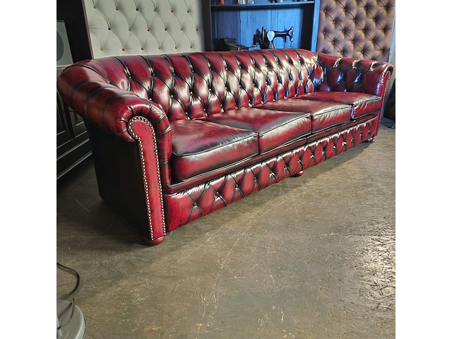 4-zits chesterfield, hampton, rood - afbeelding 3 van  3