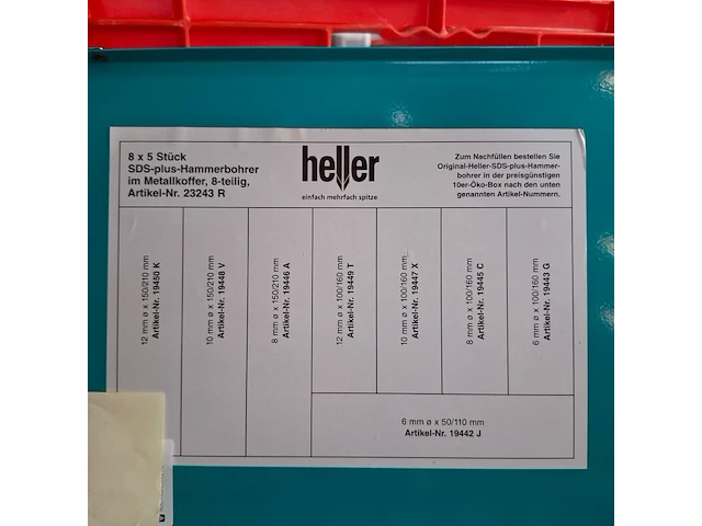 40-delige sds plus borenset heller, 19442 j - afbeelding 3 van  3
