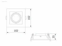 40 x gt square 1.0 design inbouwspots wit - afbeelding 2 van  5