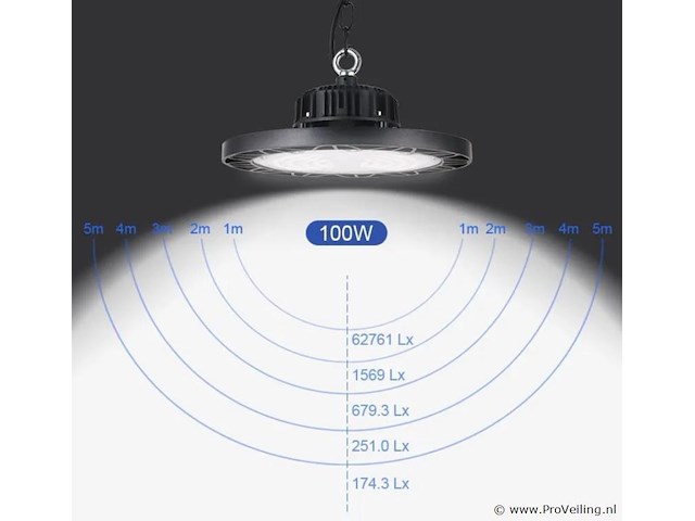 40 x highbay ufo 100w - pro design smd - dimbaar - koud wit 6500k - afbeelding 2 van  9