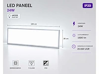 40 x led paneel 36w – 6400k koud wit - 1195x295mm – ip20 – zodiac-36