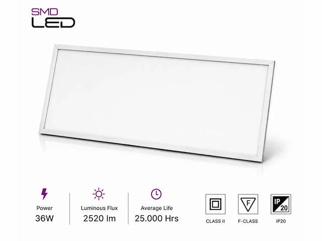 40 x led paneel 36w – 6400k koud wit - 1195x295mm – ip20 – zodiac-36 - afbeelding 2 van  5