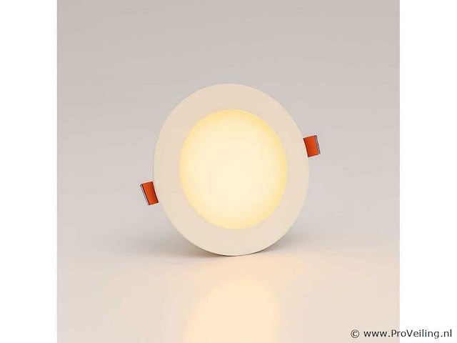 40 x led paneel – rond inbouw – 8w – 3000k warm wit – ip20 - afbeelding 1 van  4