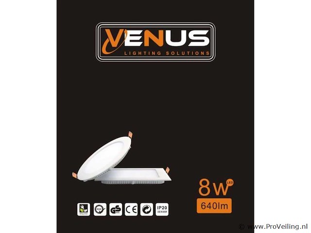 40 x led paneel – rond inbouw – 8w – 3000k warm wit – ip20 - afbeelding 4 van  4