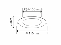 40 x led paneel – rond inbouw – 8w – 3000k warm wit – ip20 - afbeelding 3 van  4