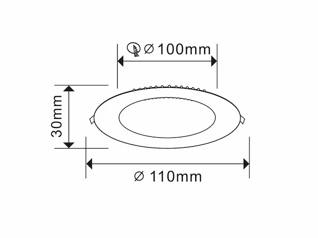 40 x led paneel – rond inbouw – 8w – 6500k koud wit – ip20 - afbeelding 3 van  4