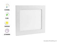 40 x led paneel – vierkant inbouw – 12w – 6500k koud wit – ip20 - afbeelding 1 van  4