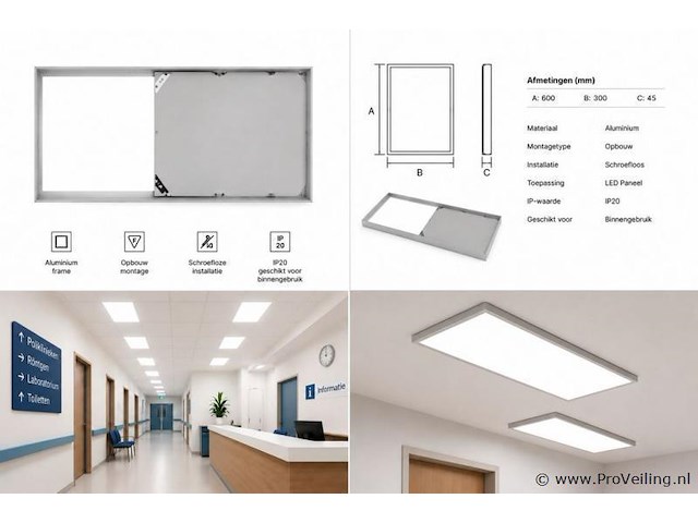 40 x opbouw frame voor led paneel – 600x300mm – ip20 – frame-3060 - afbeelding 5 van  5