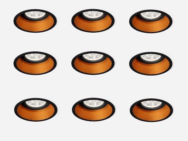 40 x solo deep inbouwspots zwart/goud - afbeelding 1 van  5