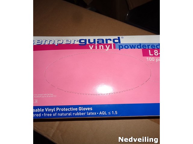 4000x wegwerp handschoenen vinyl gepoederd maat l - afbeelding 2 van  3